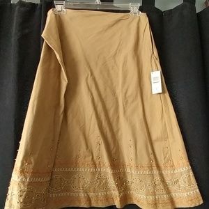 Tan skirt with beading